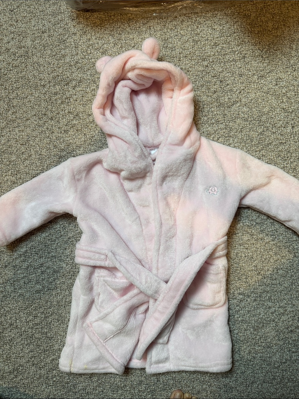 Cozy Hooded Baby Robe with Ears in Light Pink